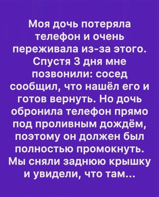 Телефон, потерянный под дождём, подарил нам семью
