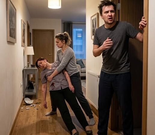 I woke up at midnight and saw my fiancée dragging something down the hallway.