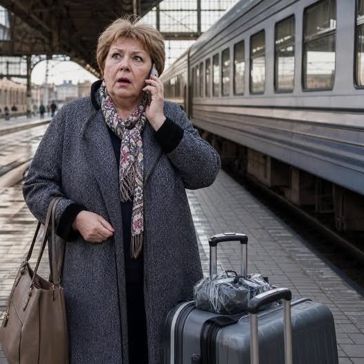 “I’m at the train station with two suitcases!” my mother-in-law said happily.