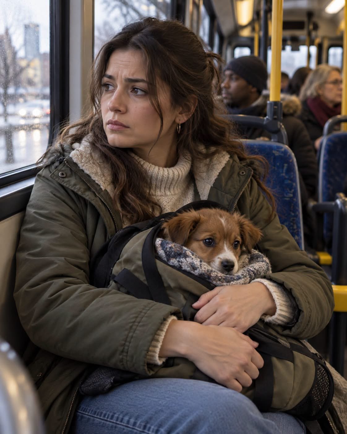 The puppy sat silently in a shabby bag: Dasha went with him to the shelter